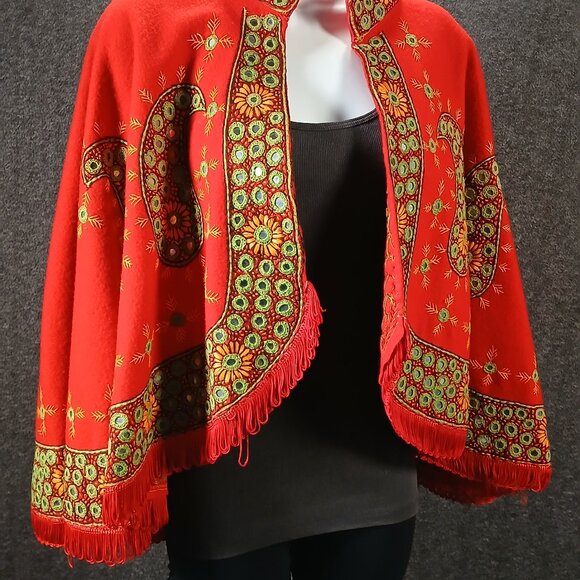 Embroidered Boho Jacket with Mirror Work & Fringe - Picture 2 of 6